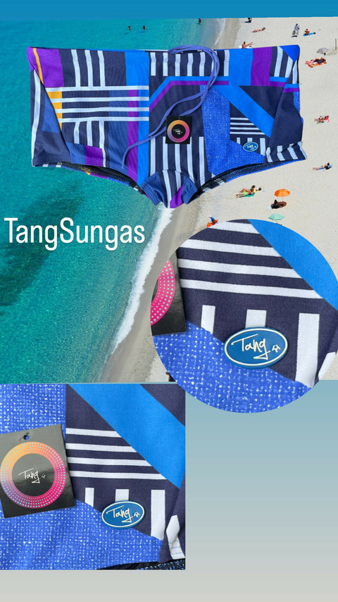 Sunga Estampada - Azul Geometrico.