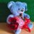 Urso de pelúcia com bouquet de rosas vermelhas - Darc Flores e Arranjos Artificiais