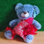 Urso de pelúcia com bouquet de rosas vermelhas na internet