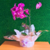 Arranjo vaso metal 2 orquídeas lilás Phalaenopsis natural - comprar online