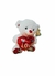 Urso de pelucia com coração vermelho e detalhe em prateado - comprar online