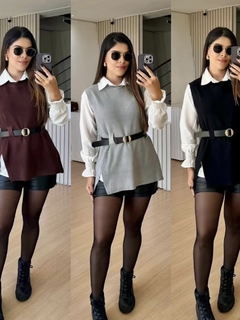 Trijunto Camisa, Colete e Cinto BORDÔ - comprar online