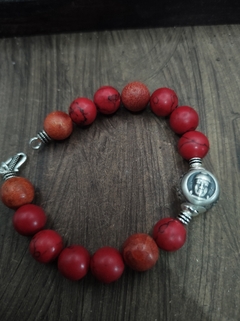 pulseira coral e hawlita buda - comprar online