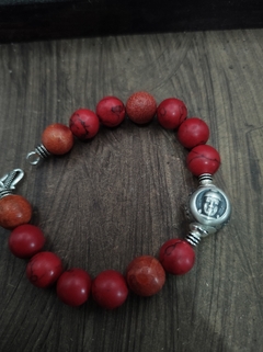 pulseira coral e hawlita buda - loja online