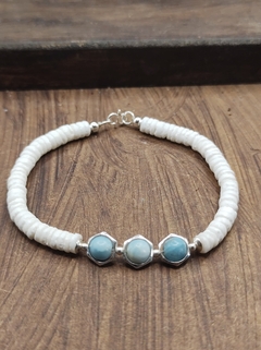 pulseira com larimar natural