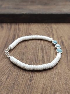 pulseira com larimar natural - comprar online