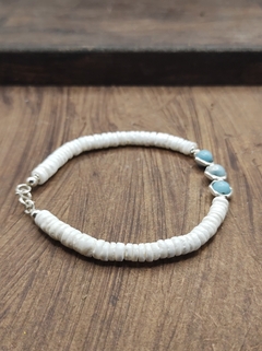 pulseira com larimar natural - loja online