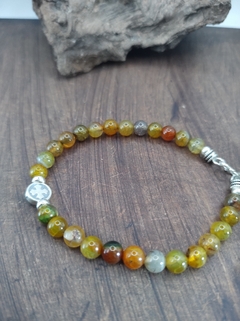 pulseira cruz com pedra aragonita - comprar online