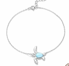 pulseira tartaruga com larimar natural - comprar online