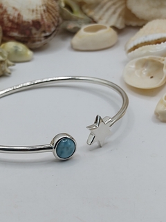 Bracelete larimar com estrela - comprar online