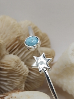 Bracelete larimar com estrela