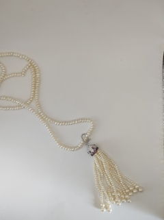 Colar pérola de rio natural tassel