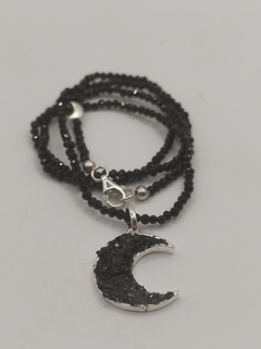 Choker lua com turmalina negra