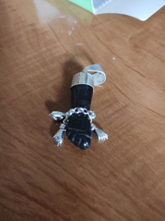 Pingente figa Onix com pulseira de figas - luzdeprata