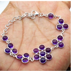 Pulseira de ametista natural - luzdeprata