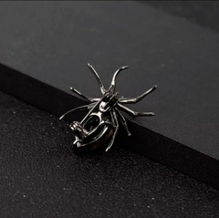 broche ou pingente aranha quartzo fumê - luzdeprata