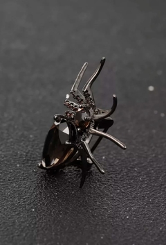 broche ou pingente aranha quartzo fumê - luzdeprata