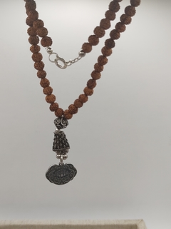 Colar semente de rudraksha com prata 925