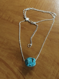 Colar Jasper oceano azul prata - loja online