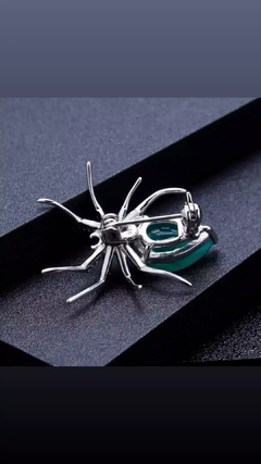 Broche ou pingente aranha quartzo verde - comprar online