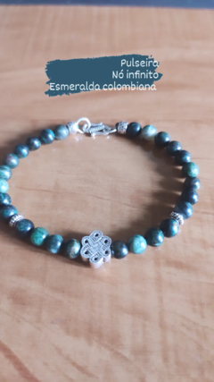 pulseira no infinito esmeralda colombiana