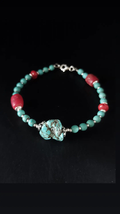 pulseiras turquesa e coral natural - comprar online