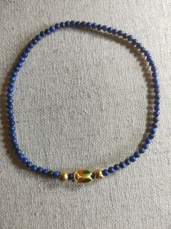 pulseira lapis-lazuli com cigarra ouro 18 k na internet