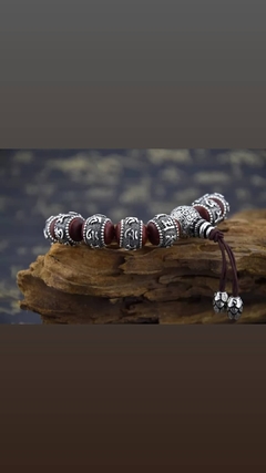 pulseira tibetana prata e sândalo vermelho na internet