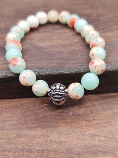 pulseira japamala pedra Jasper cobra natural - loja online