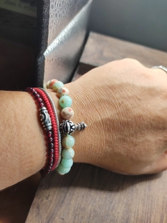 pulseira japamala pedra Jasper cobra natural - luzdeprata