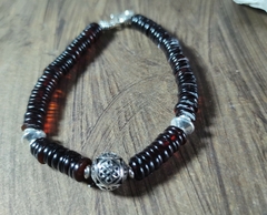 pulseira âmbar báltico natural - luzdeprata