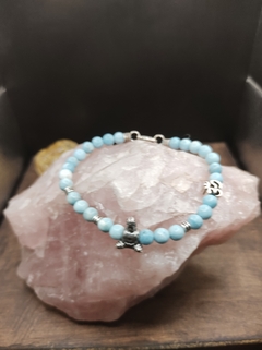 pulseira larimar com buda - loja online