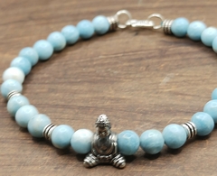 pulseira larimar com buda