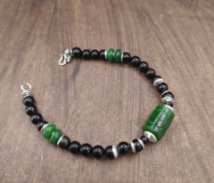 pulseira obsidiana e jade natural - comprar online