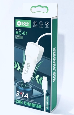 Cargador para AUTO micro usb V8 3.1A carga rápida IBEK AC-01 - comprar online