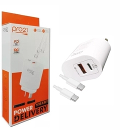 CARGADOR pro21 20W P31 TURBO POWER enterada USB PD + UBS-C con CABLE C-C - comprar online