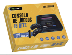 Consola Hbl Tech Sega 16 Bit Console Color Negro 2 Joystick