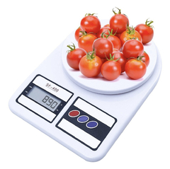 Balanza Alimentos Cocina Digital Hasta 10 Kg Alta Precision Color Blanco