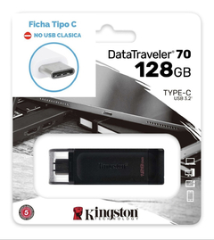 Pendrive Kingston original 128GB USB-C USB 3.2 DataTraveler 70 DT70