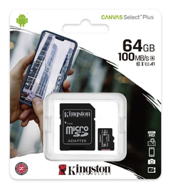 Tarjeta De Memoria Kingston original 64GB 100MB/s Clase10 CANVAS Select Plus