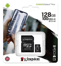 Tarjeta De Memoria Kingston original 128GB 100MB/s Clase10 CANVAS Select Plus