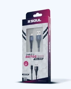 Cable Datos P/ Celular Soul Usb Tipo C Reforzado Full Jean - comprar online