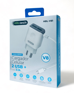 Cargador 3.1A V8 CARGA RÁPIDA HBLtech -V81