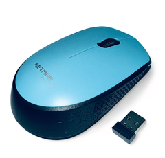 Mouse inalámbrico NETMAK M680 color celeste rojo y rosa - comprar online