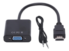 Conversor Adaptador Hdmi A Vga Con Cable Audio Notebook Pc