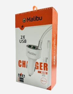 cargador Malibu auto 4.2A V8 carga rápida + 2USB