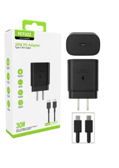 Cargador 30w turbo power con cable C a C FETUZZ