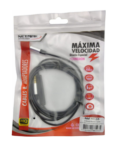 Cable Auxiliar Mini Plug 3.5mm Audio con Microfono NETMAK NM-MIC15 - comprar online