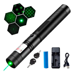 Puntero Laser Verde Potente + Pila Recargable Cargador ! - comprar online