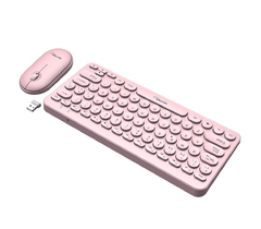 Teclado+Mouse combo inalámbrico NETMAK KB850 blanco y rosa - Star Mayorista